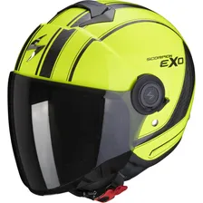 Мотошлем Scorpion Exo CIty Scoot, желтый неон/карбон