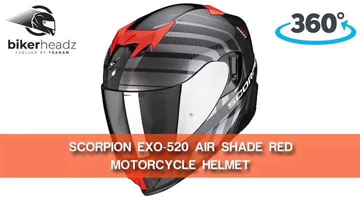 SCORPION EXO 520 Shade Red full face motorcycle helmet 360° 4K video | BikerHeadz.co.uk