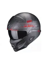 Шлем модуляр Scorpion EXO COMBAT II XENON Черно-красный